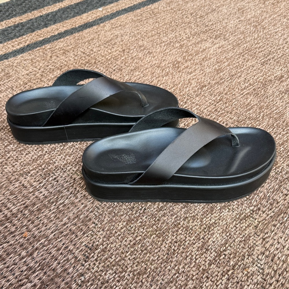 Worn once Ancient Greek thong Black Women's Sandals size 37
